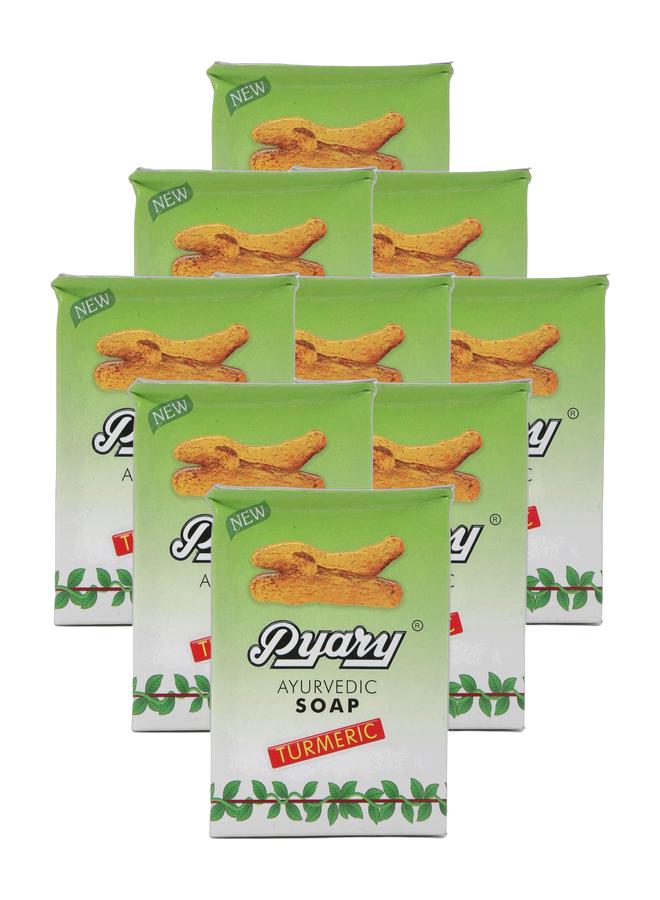 Pyary Ayurvedic Turmeric Soap Bars – 9 Pieces - Image 1